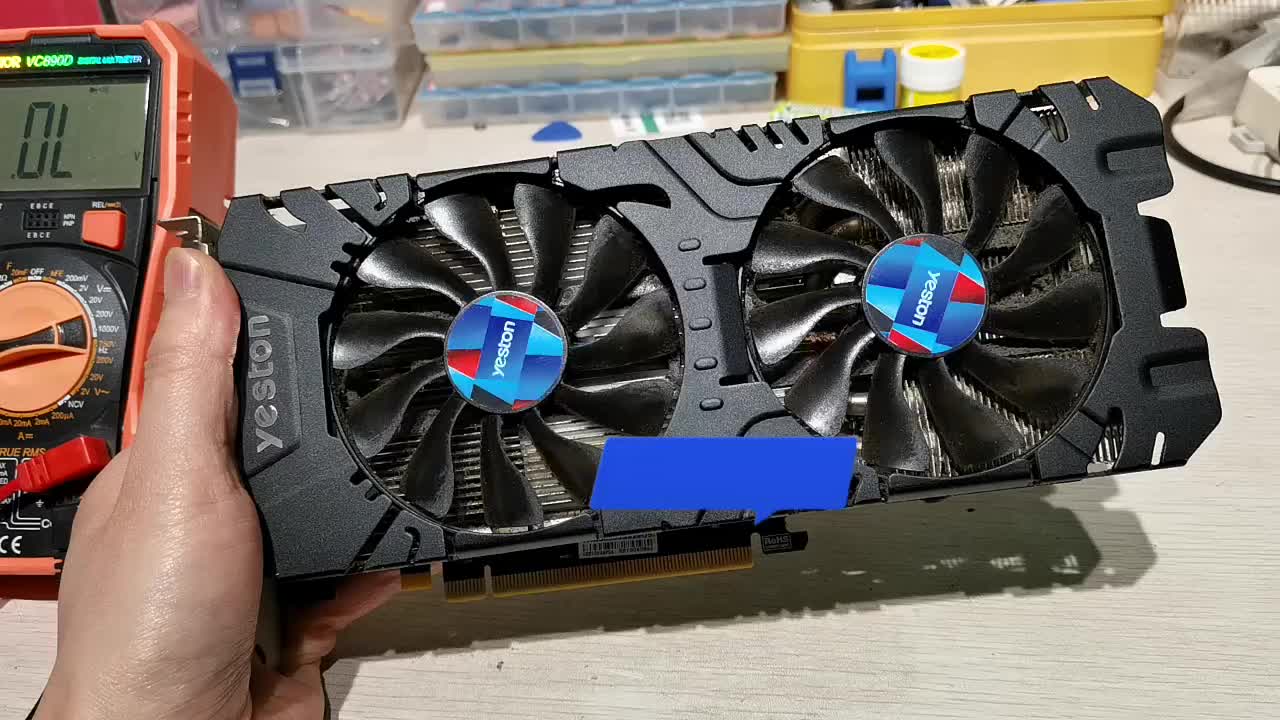 RX580很隱蔽的短路，還得靠熱成像來找問題?#顯卡維修?#筆記本電腦?#硬聲創作季 
