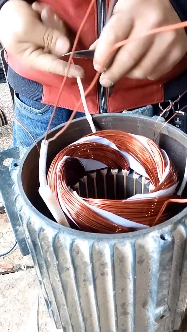 三相二極電機接線。 #洗衣機電機接線方法 #等功率發電機線圈#硬聲創作季 