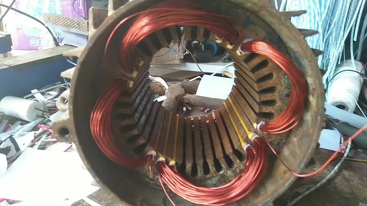 三相四極三平面下線 電機維修 修電機#硬聲創(chuàng)作季 
