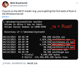 Windows 11初尝Rust，36000行内核代码已重写！