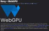 Rust游戏引擎Bevy已支持WebGPU渲染