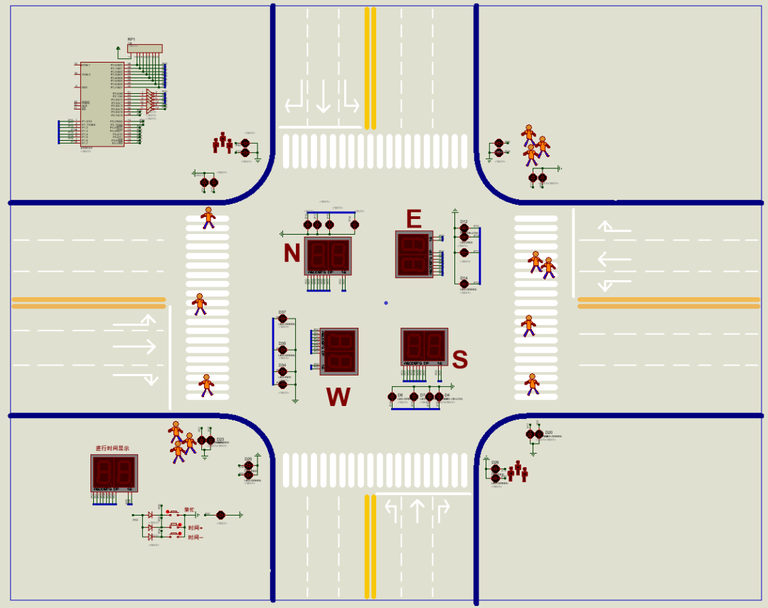 分享一个<b class='flag-5'>51</b><b class='flag-5'>单片机</b>交通信号灯仿真电路图