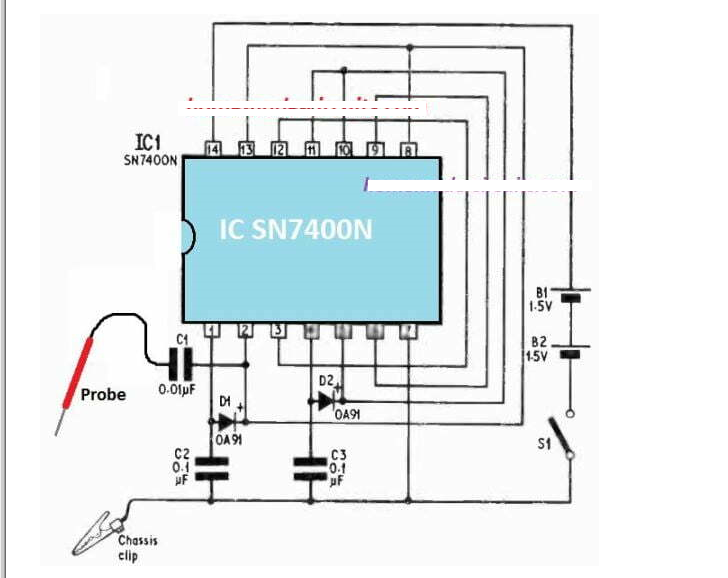 基于SN7400N的单IC<b class='flag-5'>信号</b><b class='flag-5'>注入</b>器电路