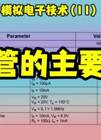 模拟电子技术(10)二极管的主要参数解读 芯片手册解读 -姜军 #模电知识讲解 #模电 #电子#硬声创作季 