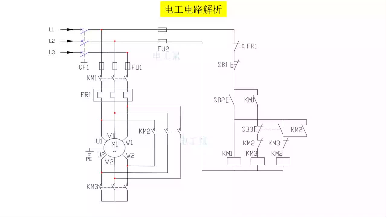 電工電路解析，星三角降壓啟動，手動切換#硬声创作季 