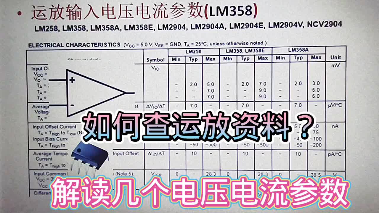 579 運算放大器的資料怎么查？一起解讀幾個電壓電流參數#硬聲創作季 