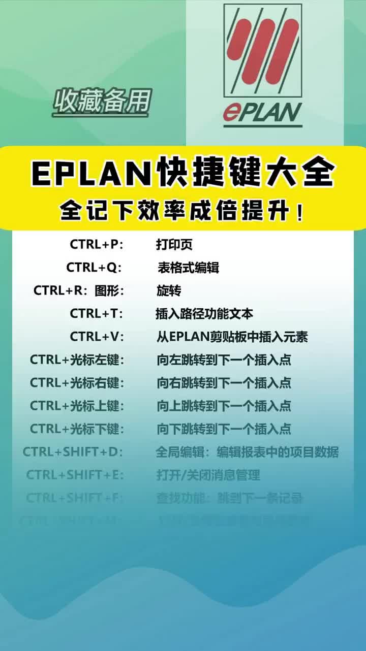 EPLAN快捷鍵大全，趕緊收藏起來慢慢看！#硬聲創(chuàng)作季 