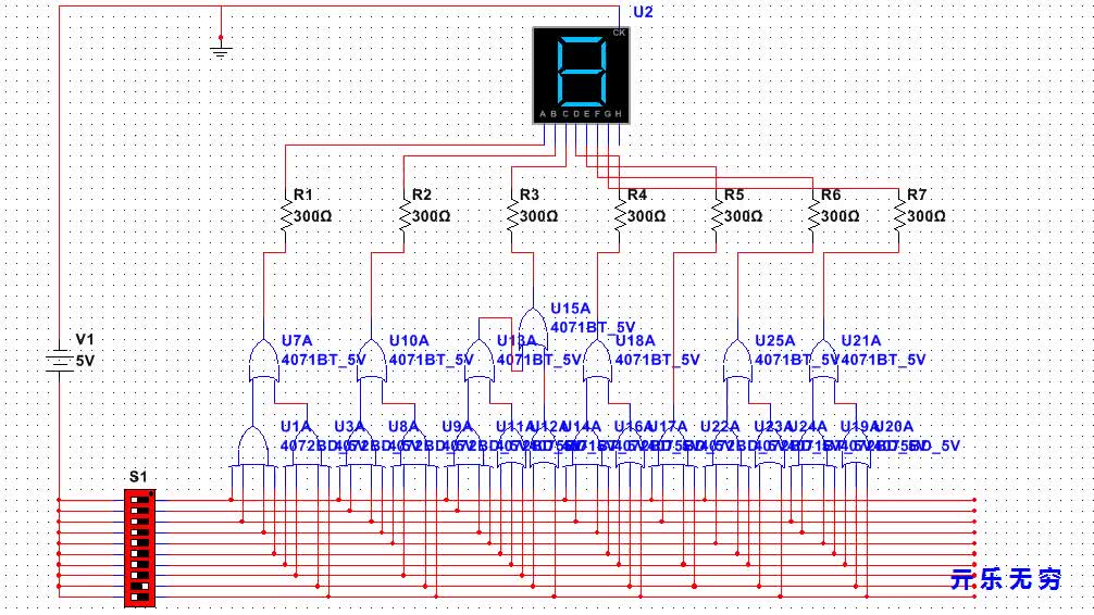 00004 如何通過或門電路控制數碼管顯示數字？ 