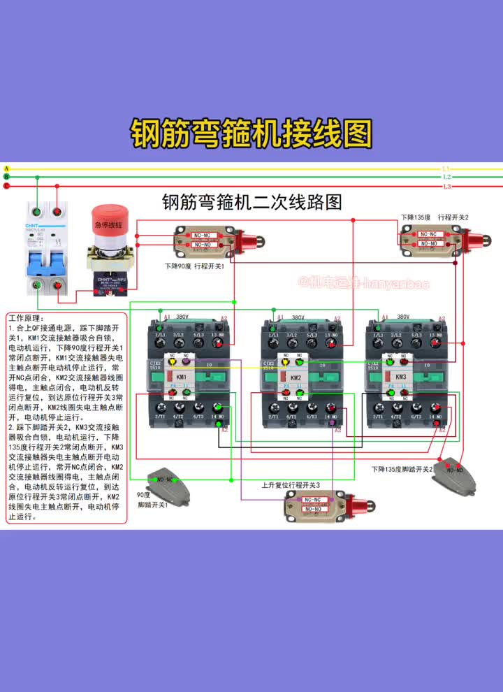 钢筋弯箍机接线图#电工知识 #硬声创作季 