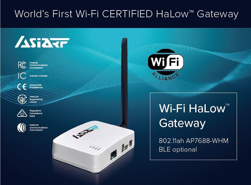 AsiaRF推出业内首款Wi-Fi CERTIFIED HaLow™物联网网关