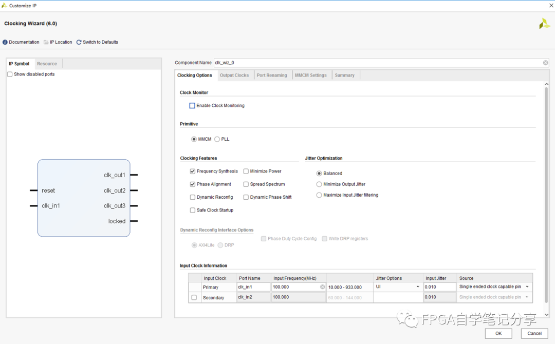 XILINX FPGA IP之Clocking Wizard详解