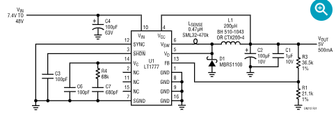 LT1777高电压、<b class='flag-5'>低噪声</b>降压型开关<b class='flag-5'>稳压器</b>