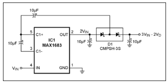 <b>三倍</b>转换器可将<b>5</b>V转换为15V