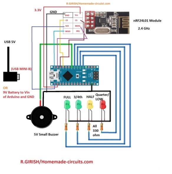 使用Arduino的燃油传感器接收器电路