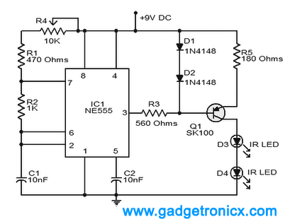 红外线发射器-555电路