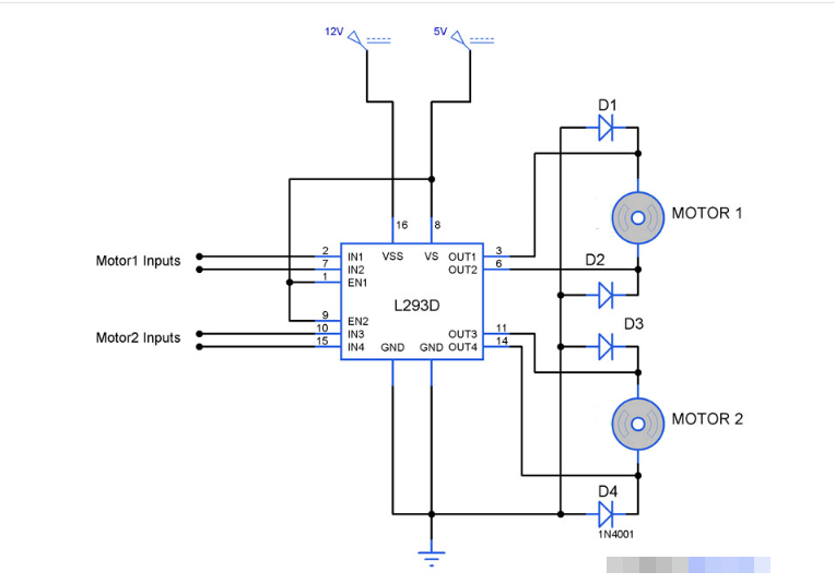 采用L293D的双向<b class='flag-5'>电机</b><b class='flag-5'>控制器</b>电路