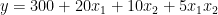 latex.php?latex=y+%3D+300+%2B+20x_1+%2B+10x_2+%2B+5x_1x_2&bg=transparent&fg=000&s=0&c=20201002