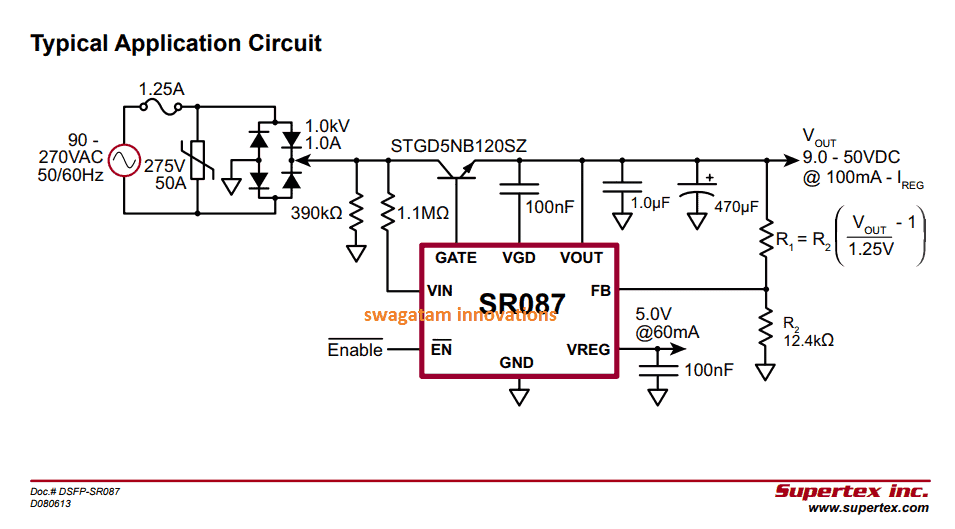 使用IC SR087的固态电源电路