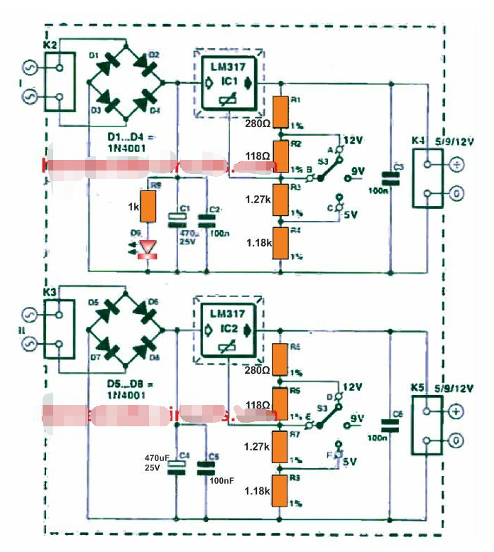 基于LM317IC<b class='flag-5'>构建</b>的<b class='flag-5'>可调</b>双电源电路