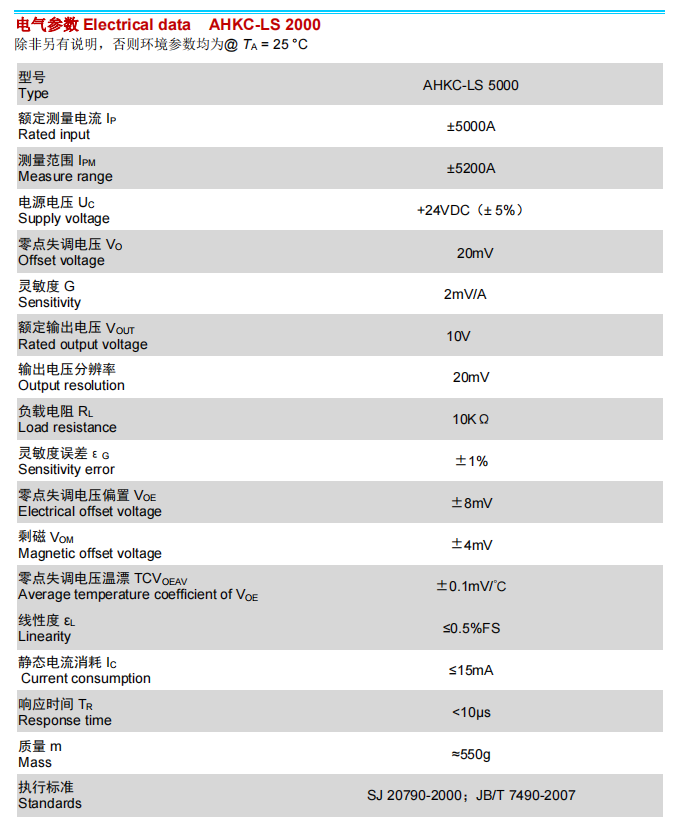 霍尔电流传感器