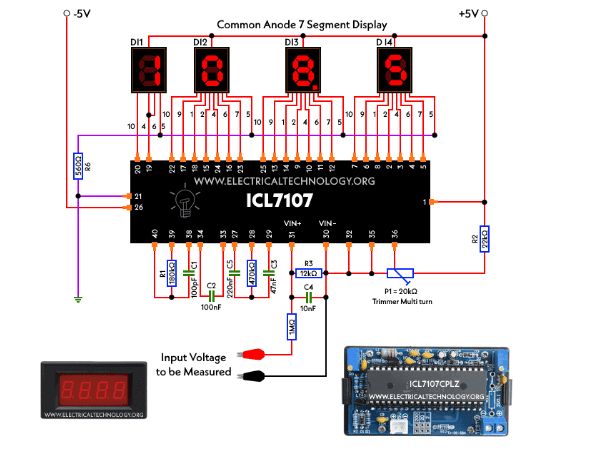 icl7135数字电压表制作，基于icl7107的数字电压表