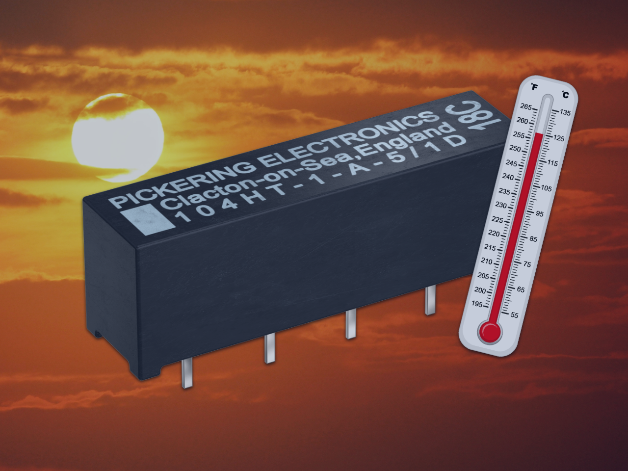 Pickering的微型耐高压舌簧继电器 现可在最高125°C的温度下动作