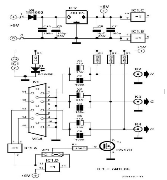 VGA-<b class='flag-5'>BNC</b>适配器电路图讲解