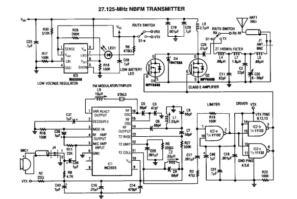 27MHz发送器电路原理图详解