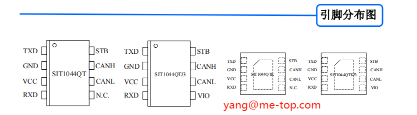 SIT1044Q 5V 供電，IO 口兼容 3.3V，5Mbps，CAN FD 待機模式總線收發器