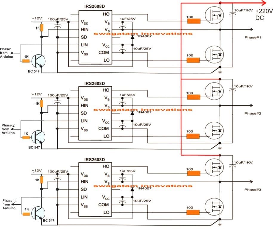 Arduino 3 相逆变器驱动器