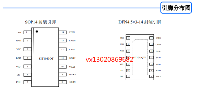 SIT<b class='flag-5'>1043</b>Q应用于 CAN 协议控制器和物理总线之间的接口芯片，可替代TJA<b class='flag-5'>1043</b>