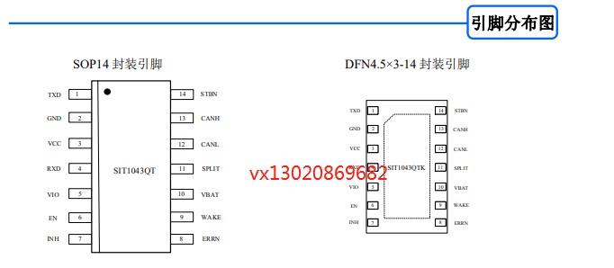 SIT1043Q应用于 CAN <b class='flag-5'>协议</b>控制器和物理<b class='flag-5'>总线</b><b class='flag-5'>之间</b>的<b class='flag-5'>接口</b>芯片，可替代TJA1043