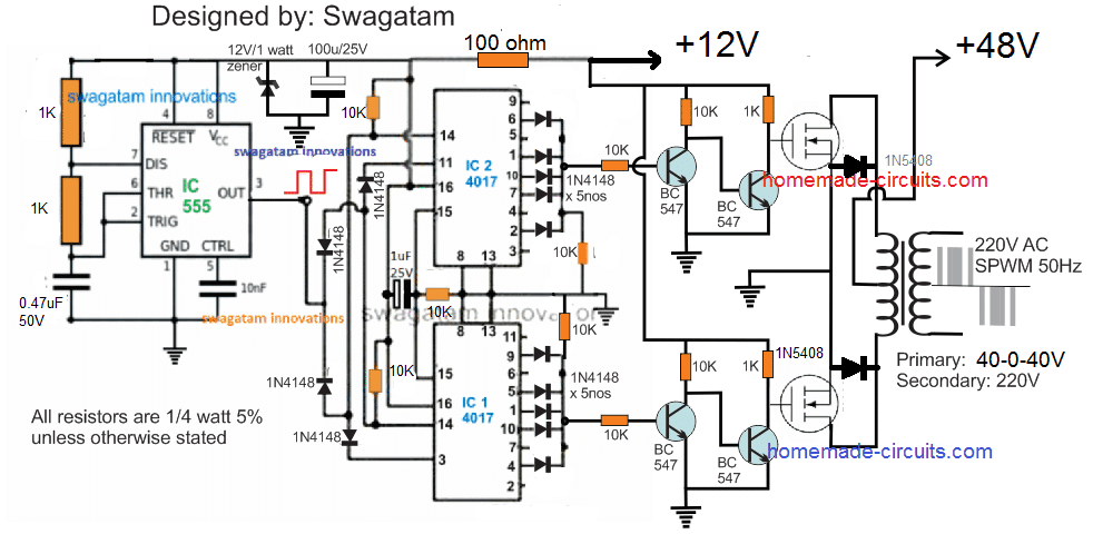 SPWM 1500瓦逆变器电路
