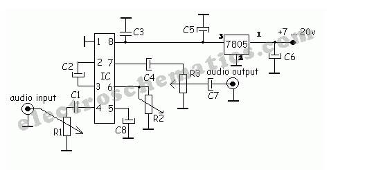 基于SSM2165构建的音频压缩器电路原理图