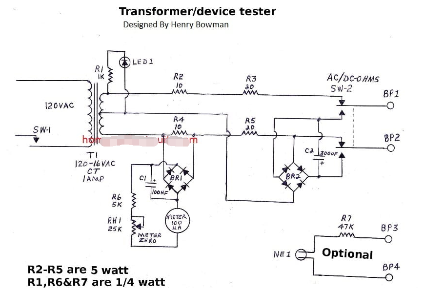 变压器绕组测试电路图解说明