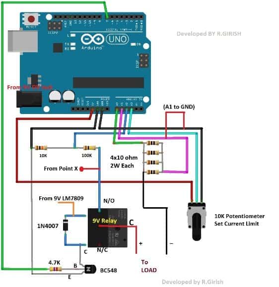 用于使用 Arduino 的过流切断电源的电阻网络