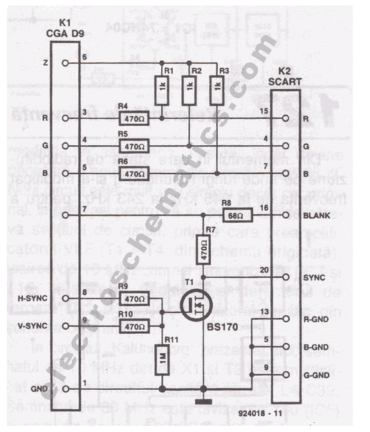 CGA/SCART適配器電路解析