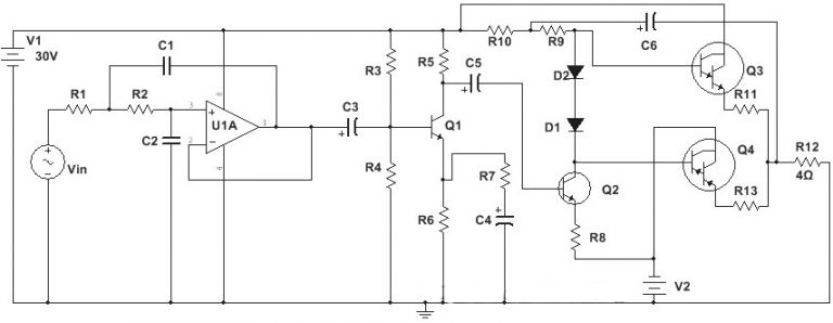 100W<b class='flag-5'>低音炮</b>功放电路图 <b class='flag-5'>低音炮</b>放大器电路设计