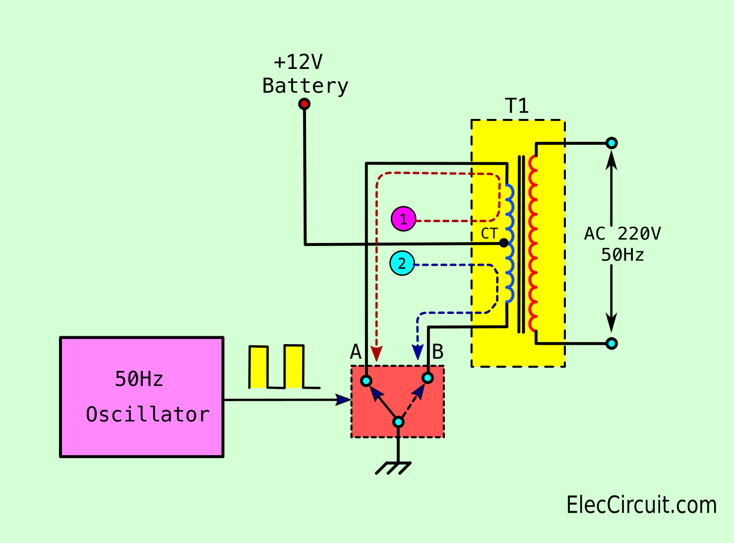555逆变器电路图讲解 使用MOSFET的555逆变器电路设计