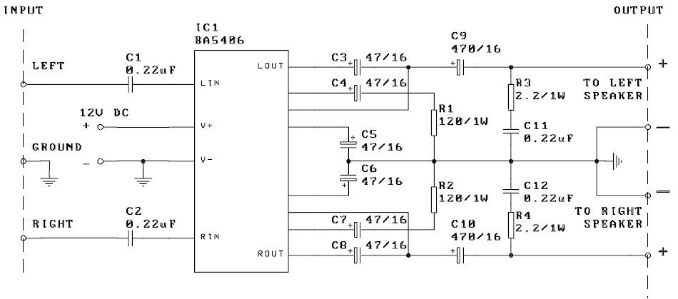 基于电源IC BA5406的3W<b class='flag-5'>立体声音频放大器</b><b class='flag-5'>电路图</b>