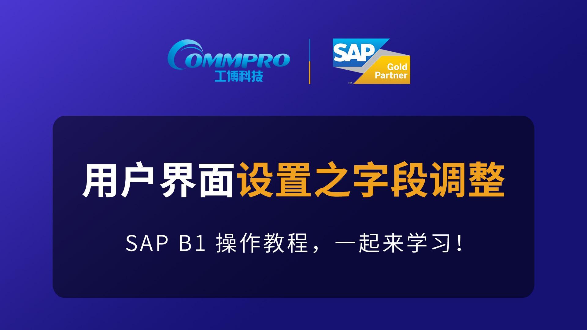 SAP B1用戶界面設置教程 #SAP #B1 