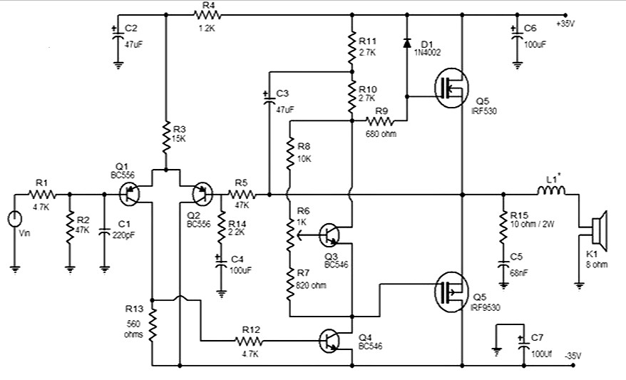50W <b class='flag-5'>MOSFET</b>放大器电路图<b class='flag-5'>讲解</b>