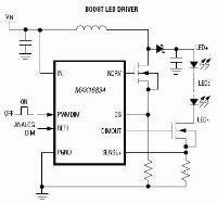 MAX16834 高功率 LED 驱动器采用集成的高压侧 LED 电流检测和 PWM 调光 MOSFET 驱动器