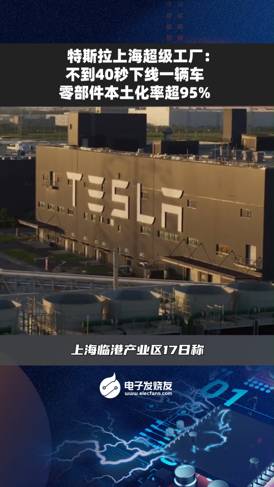 特斯拉上海超级工厂:不到40秒下线一辆车零部件本土化率超95%
