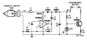 <b class='flag-5'>12VDC</b>移動(dòng)電池充電器電路圖