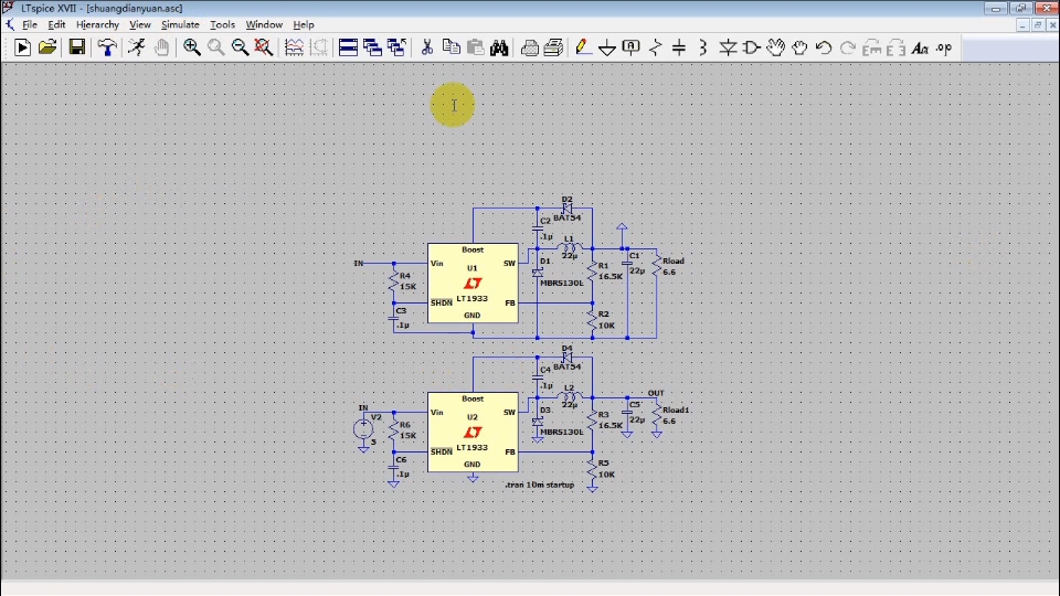 雙電源模塊仿真#仿真#電路原理 #電路知識 #開關(guān)電源 #DC－DC電源 #ltspice #正負(fù)電源#