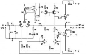 100W MOSFET<b class='flag-5'>放大器</b>电路图