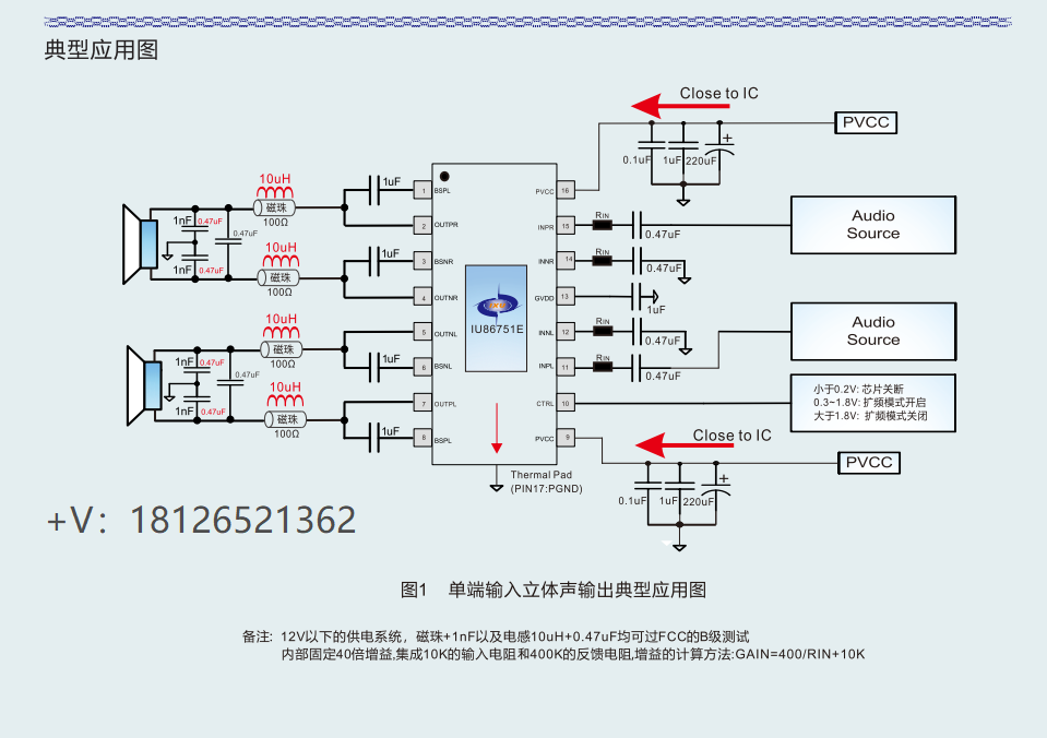 D类<b class='flag-5'>音频放大器</b><b class='flag-5'>IU86751</b>E