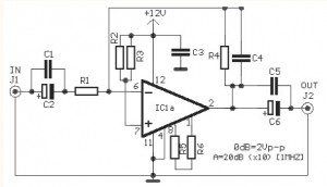 基于LM359的視頻放大器電路圖