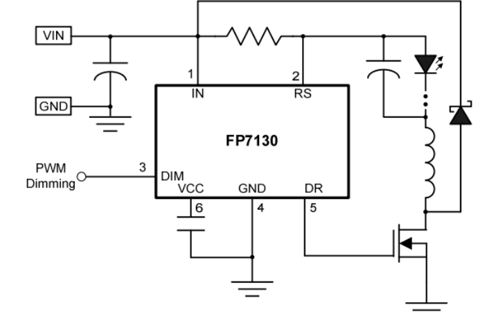 降压调光芯片FP7130在LED筒灯上的应用